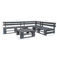 4-delige Loungeset Pallet Hout Grijs