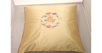 Fine Asianliving Chinese Kussen Geel Bloemen 40x40cm Zonder Kussen