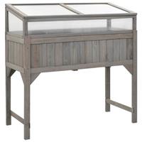 vidaXL Hochbeet mit Abdeckung 120 x 54 x 120 cm Tannenholz Grau