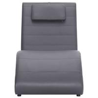 vidaXL Chaiselongue mit Kissen  Grau