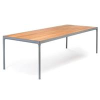 Houe Four tuintafel 270x90 bamboe, onderstel grijs