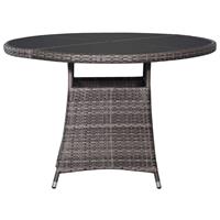 Tuintafel 110x74 cm poly rattan grijs