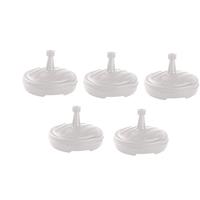 5x Witte ronde parasolvoet plastic 45 cm Wit