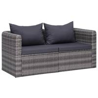 VidaXL Tuinhoekbanken 2 st poly rattan grijs