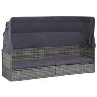 VidaXL Tuinbed met luifel 205x62 cm poly rattan grijs