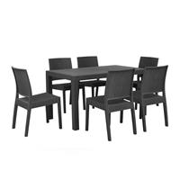 Beliani FOSSANO Tuinset Grijs Synthetisch materiaal