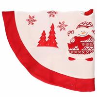 Rode kerstboomrok kleed met sneeuwpop 90 cm Rood