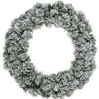 Decoris Groen/witte kerstkrans 60 cm Imperial met kunstsneeuw Groen