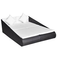 VidaXL Tuinbed 201x139 cm poly rattan zwart