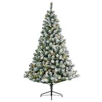Kunst kerstboom Imperial pine met sneeuw en verlichting 150 cm Groen