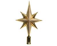 decoris Piek ster 25.5 cm glitter licht goud