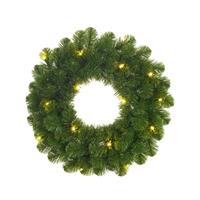 Black Box Kerstkrans - D45 cm - met LED verlichting - batterijen - deurkrans -