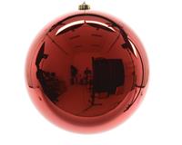 Kerstbal plastic glans kerstrood 140 mm