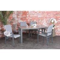 sens-line SenS line Bergamo aluminium tuinset 160cm met stapelstoelen