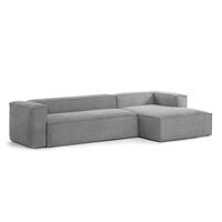 kavehome LoungebankBlok' Rib, Rechts, kleur Donkergrijs