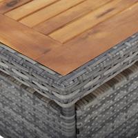 Tuintafel poly rattan en massief acaciahout grijs