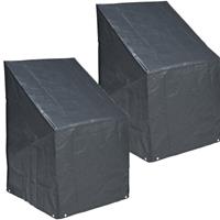 Nature 2x Afdekhoes/beschermhoes tuinstoelen 68 x 110 cm Grijs