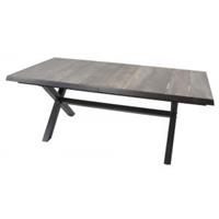 lesliliving Tuintafel Uittrektafel Castilla Negro Kruispoot 204/264x102 cm Tafel Buiten Lesli Living