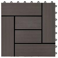 vidaxl 22 st Terrastegels 30x30 cm 2 m² HKC donkerbruin