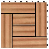 vidaXL 22 Stk. Terrassenfliesen 30 x 30 cm 2 qm WPC Teakholzfarbe Braun