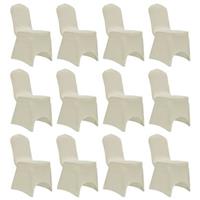 vidaXL Stretch-Stuhlhussen 12 Stk.  Creme