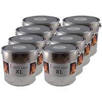 8x Tuinfakkels vuur verlichting blik 16,5 x 15 cm 6-12 branduren Zilver