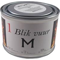 Tuinfakkel vuur verlichting in blik 11 x 7,5 cm 4 branduren Zilver