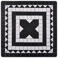 VidaXL Bistrotafel mozaïek 60 cm keramiek zwart en wit