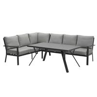 Garden Impressions Sergio hoek dining loungeset links 3-delig aluminium antraciet