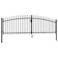 vidaXL Hekpoort dubbele deur met speren bovenkant 400x150 cm