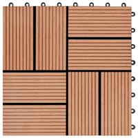 vidaXL 22 Stk. Terrassenfliesen 30 x 30 cm 2 qm WPC Teakholzfarbe Braun