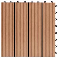 vidaXL 22 Stk. Terrassenfliesen 30 x 30 cm 2 qm WPC Teakholzfarbe Braun