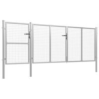 vidaXL Poort 400x125 cm staal zilverkleurig