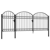 vidaXL Tuinpoort met gebogen bovenkant 2,25x4 m staal zwart
