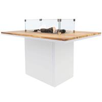 Cosi Fires Cosiloft relax dining vuurtafel 120x80xH67cm wit teak 