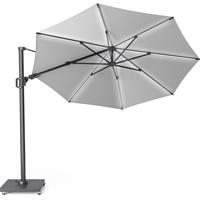 Platinum Challenger T2 glow zweefparasol 350 cm rond lichtgrijs