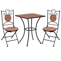 vidaXL 3-tlg. Bistro-Set Mosaik Keramik Terrakotta Braun