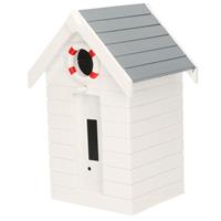 Houten vogelhuisje/nestkastje wit strandhuisje 21 cm Wit