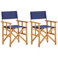 VidaXL Regisseursstoelen 2 st massief acaciahout blauw