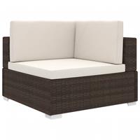 VidaXL Tuinstoel met kussens hoeksectie poly rattan bruin