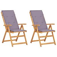 VidaXL Tuinstoelen verstelbaar 2 st massief acaciahout bruin