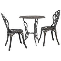 vidaXL 3-tlg. Bistro-Set Aluminiumguss Braun