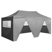 VidaXL Partytent met 4 zijwanden inklapbaar 3x6 m staal antraciet