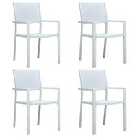 VidaXL Tuinstoel 4 st rattan-look kunststof wit