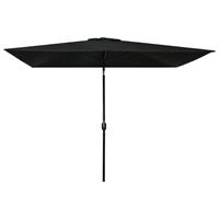 vidaXL Parasol met metalen paal 300x200 cm zwart