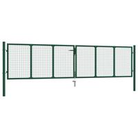 vidaXL Mesh-Gartentor Stahl 400 x 125 cm  Grün