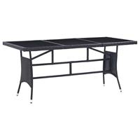 vidaXL 9-tlg. Garten-Essgruppe Poly Rattan  Schwarz