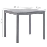 VidaXL Tuintafel 80x80x74 cm massief acaciahout grijs