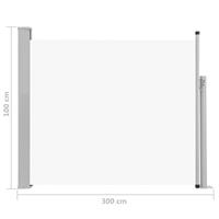 vidaXL Tuinscherm uittrekbaar 100x300 cm crème