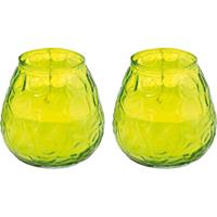 Trend Candles 2x Lichtgroene windlichten kaarsen 48 branduren Groen